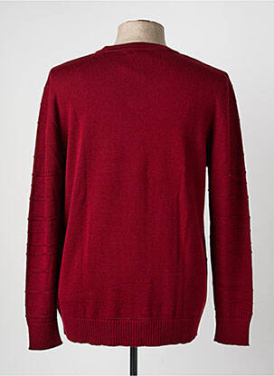 Pull col v manches longues rouge I.ODENA homme