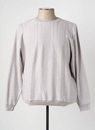 Pull col rond manches longues gris LOUIS VICTOR homme