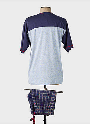 Pyjashort col rond bleu MASSANA homme