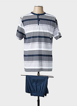 Pyjashort imprimé rayures gris VALBOURG homme