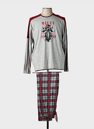 Pyjama col rond gris MASSANA homme