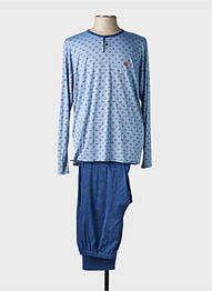 Pyjama col rond bleu MASSANA homme