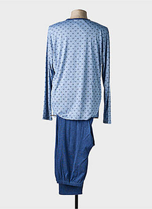 Pyjama col rond bleu MASSANA homme