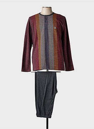 Pyjama col rond rouge MASSANA homme