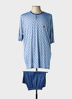 Pyjashort imprimé fantaisie bleu MASSANA homme