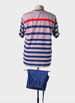 Pyjashort imprimé rayures bleu MASSANA homme