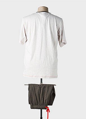 Pyjashort col rond blanc MASSANA homme