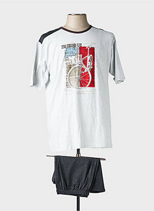 Pyjashort manches courtes blanc MASSANA homme