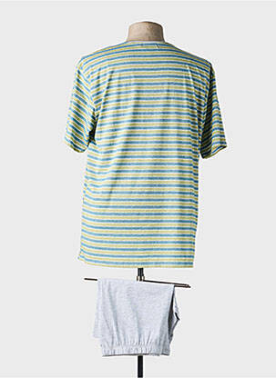 Pyjashort imprimé rayures vert VALBOURG homme