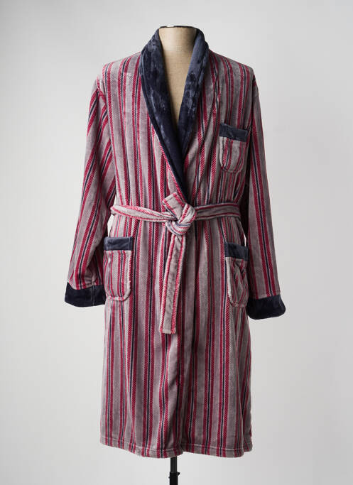 Robe de chambre col v gris VALBOURG homme