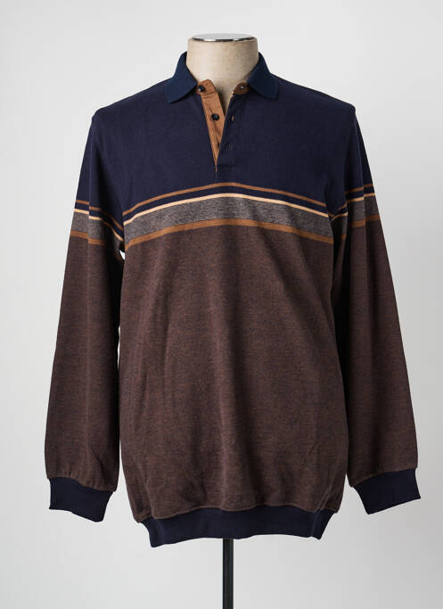 Polo manches longues manches longues bleu CAP 10 TEN homme