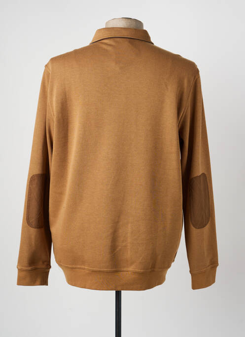 Polo manches longues manches longues marron COFOX homme