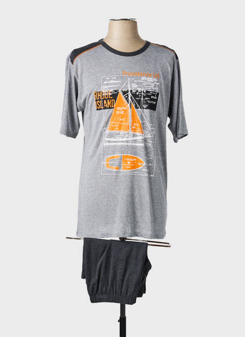 Pyjashort manches courtes gris MASSANA homme
