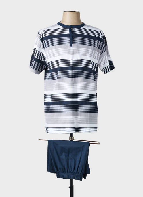 Pyjashort imprimé rayures gris VALBOURG homme