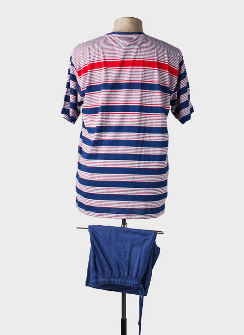 Pyjashort imprimé rayures bleu MASSANA homme