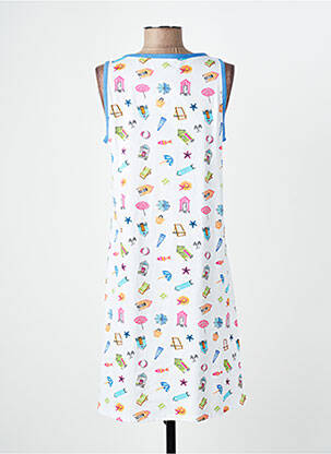 Chemise de nuit imprimé fantaisie blanc MASSANA femme