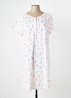Chemise de nuit imprimé fantaisie blanc MASSANA femme