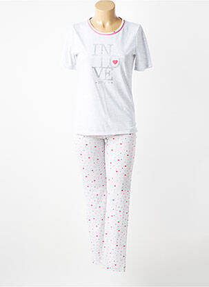 Pyjama manches courtes gris MASSANA femme