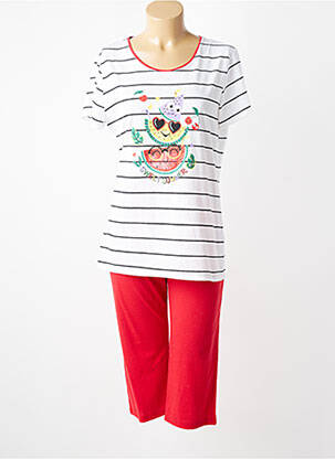 Pyjama manches courtes rouge MASSANA femme