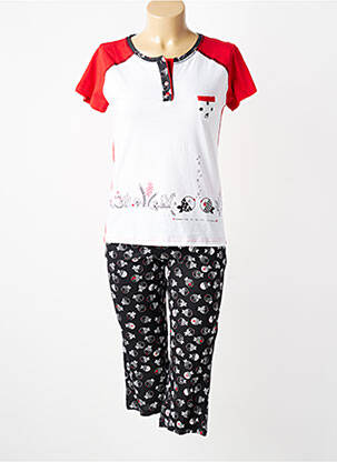 Pyjama manches courtes rouge MASSANA femme