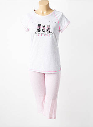 Pyjama manches courtes rose MASSANA femme