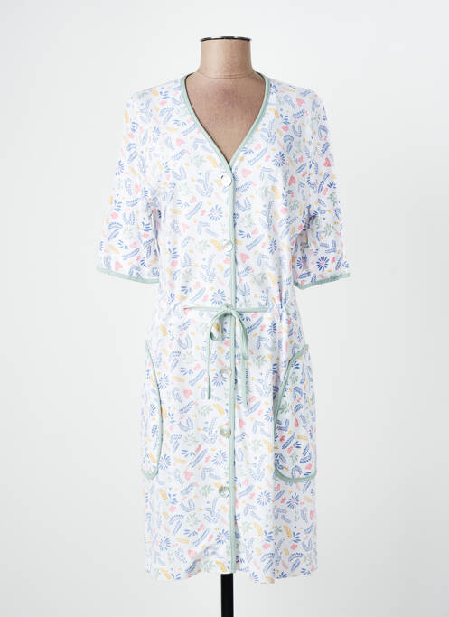 Chemise de nuit col v blanc MASSANA femme