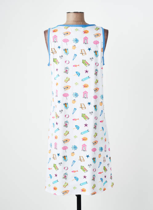 Chemise de nuit imprimé fantaisie blanc MASSANA femme