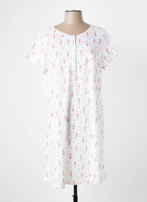 Chemise de nuit imprimé fantaisie blanc MASSANA femme