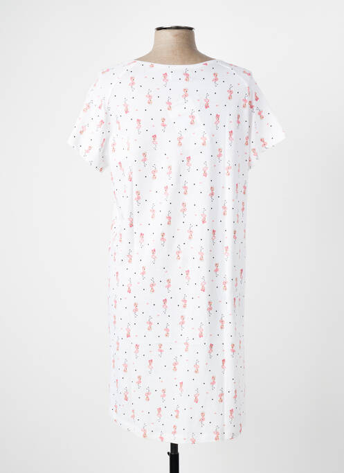 Chemise de nuit imprimé fantaisie blanc MASSANA femme
