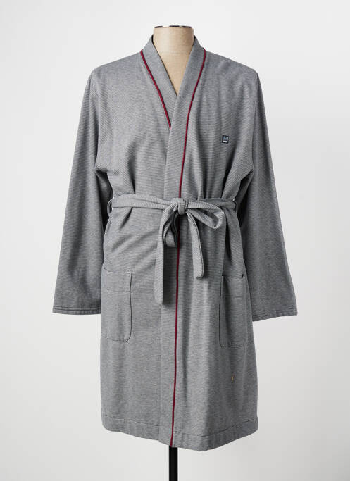 Robe de chambre imprimé rayures gris MASSANA homme