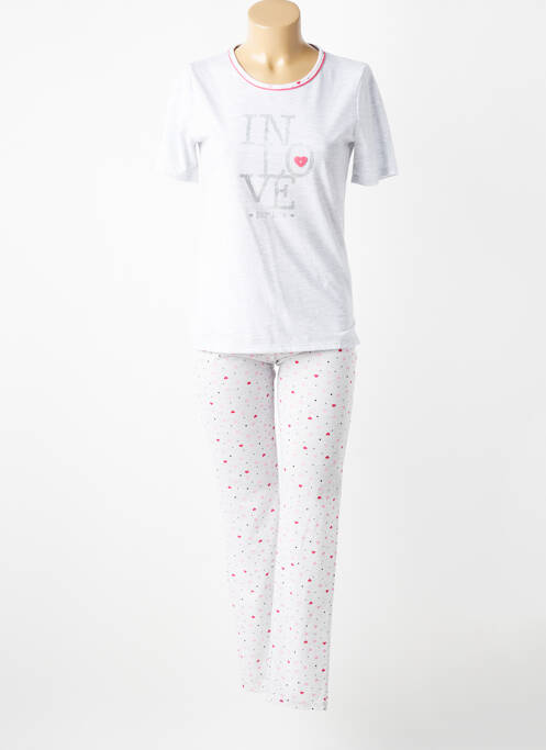 Pyjama manches courtes gris MASSANA femme