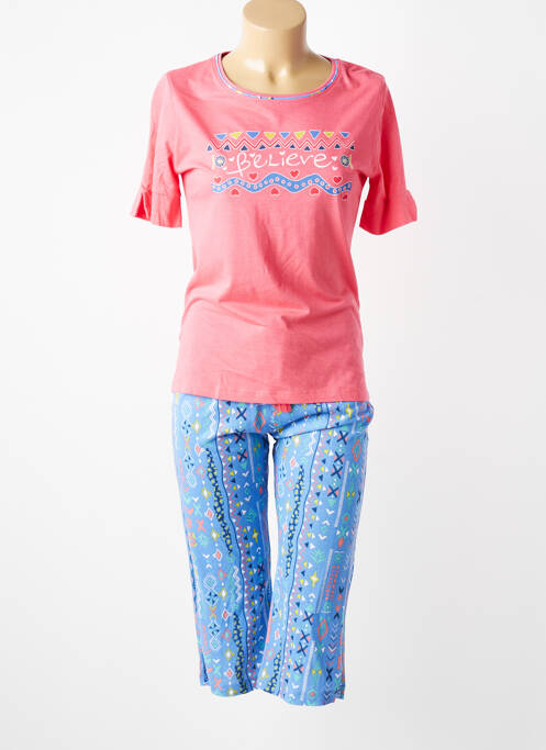 Pyjama manches courtes orange MASSANA femme