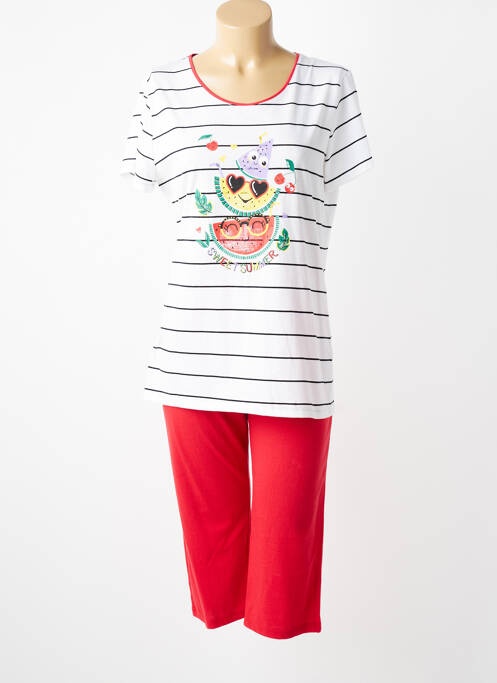 Pyjama manches courtes rouge MASSANA femme