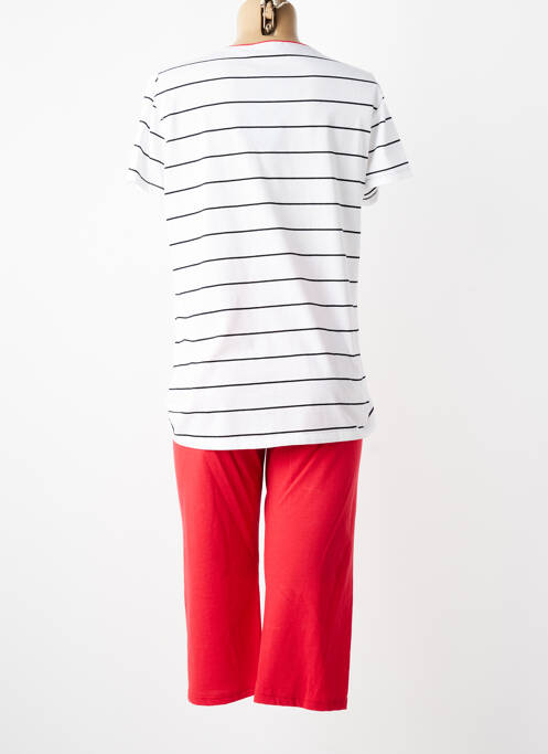 Pyjama manches courtes rouge MASSANA femme