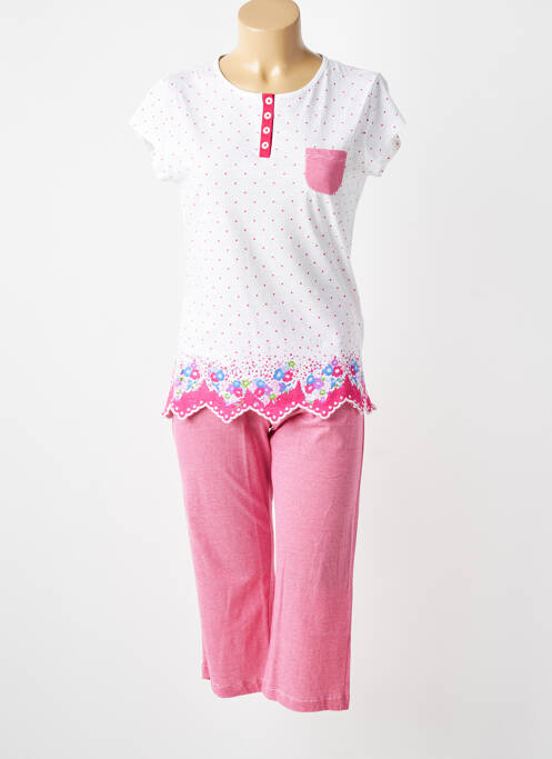 Pyjama manches courtes blanc MASSANA femme