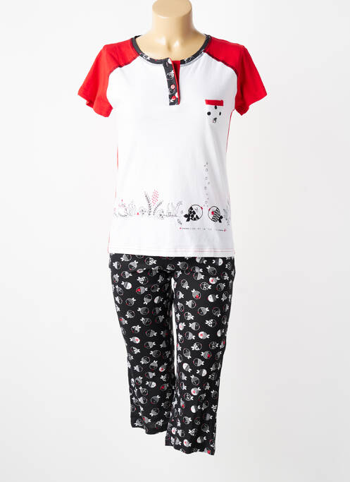 Pyjama manches courtes rouge MASSANA femme