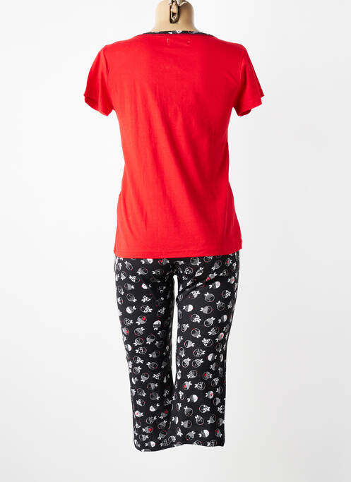 Pyjama manches courtes rouge MASSANA femme