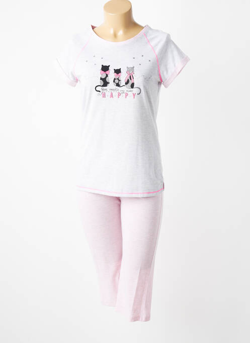Pyjama manches courtes rose MASSANA femme