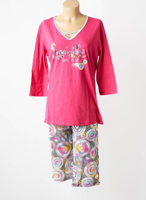 Pyjama col v rouge MASSANA femme