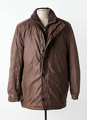 Blouson fermeture zippée sous rabat pressionné marron DELAHAYE homme