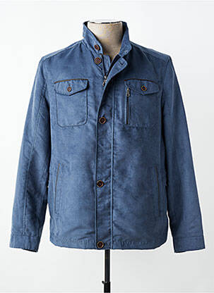 Veste casual fermeture boutonnée sur le devant bleu COFOX homme
