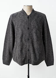 Gilet manches longues fermeture boutonnée sur le devant gris LOUIS VICTOR homme