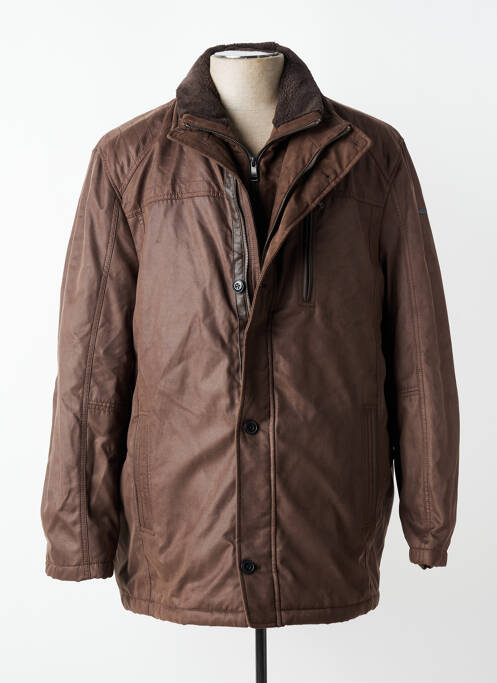 Blouson fermeture zippée sous rabat pressionné marron DELAHAYE homme