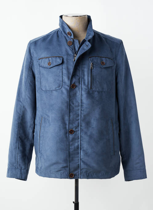 Veste casual fermeture boutonnée sur le devant bleu COFOX homme