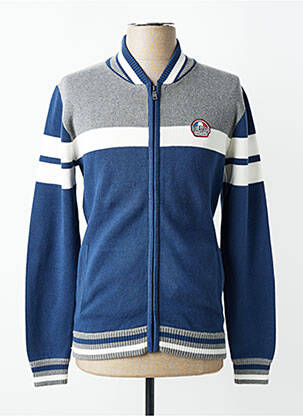 Gilet manches longues col v bleu DELAHAYE homme