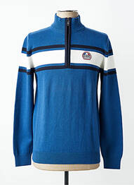 Pull stretch manches longues bleu DELAHAYE homme
