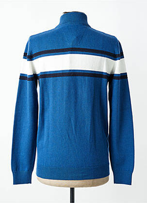 Pull stretch manches longues bleu DELAHAYE homme