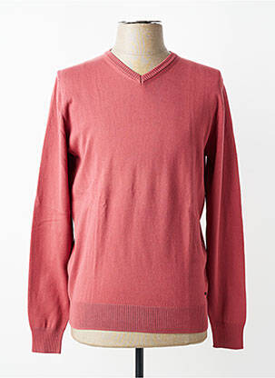 Pull col v manches longues rose DELAHAYE homme