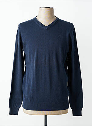 Pull col v manches longues bleu DELAHAYE homme