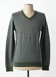 Pull col v manches longues vert DELAHAYE homme